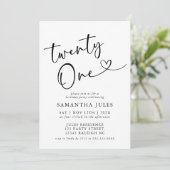 Invitation Fête élégante moderne pour un 21e anniversaire (Debout devant)