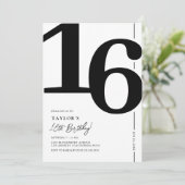 Invitation Fête élégante pour les seize ans 16e anniversaire (Debout devant)