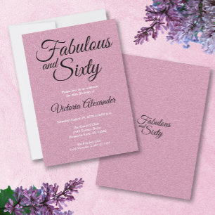 Invitation Fête élégante rose pailletée 'Fabuleuse et Soixant