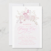 Invitation Fête élégante rose pour un 1er anniversaire (Devant)