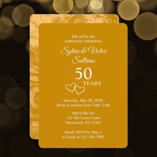 Invitation Fête élégante sur mesure pour le 50e anniversaire 