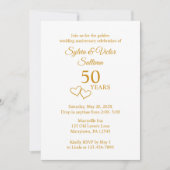 Invitation Fête élégante sur mesure pour le 50e anniversaire (Devant)