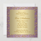 Invitation Fête élégante violette et or pour les 50 ans d'une (Dos)