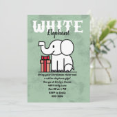 Invitation Fête éléphant blanc éditable sur mesure (Debout devant)