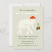 Invitation Fête éléphante blanche illustrée festive (Devant)