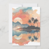 Invitation Fête en bateau Rock Tropical au coucher du soleil (Dos)