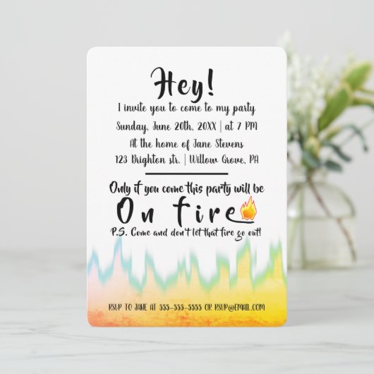 Invitation Fête En Feu (Debout devant)