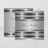 Invitation Fête en noir pour toutes occasions (Devant / Derrière)