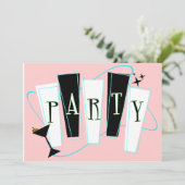 Invitation Fête en rose (Debout devant)