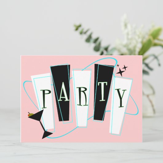 Invitation Fête en rose (Debout devant)