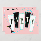 Invitation Fête en rose (Devant / Derrière)