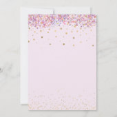 Invitation Fête en rose : Confetti Balloon 5e anniversaire (Dos)