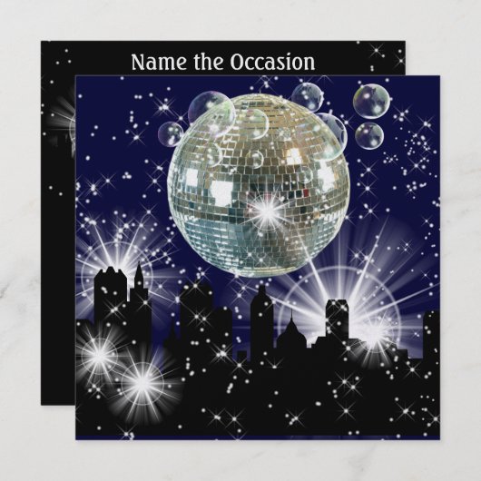 Invitation Fête en style Lumières lumineuses - SRF (Devant / Derrière)