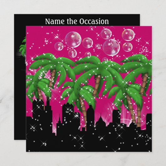 Invitation Fête en style Lumières lumineuses - SRF (Devant / Derrière)