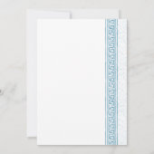 Invitation Fête en Toga bleue avec éléments en pierre grecque (Dos)