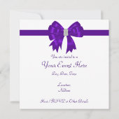 Invitation Fête en toute occasion rayure zèbre violet et noir (Dos)