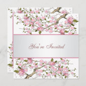 Invitation Fête en toutes occasions de la Fleur de Cerisier (Devant / Derrière)