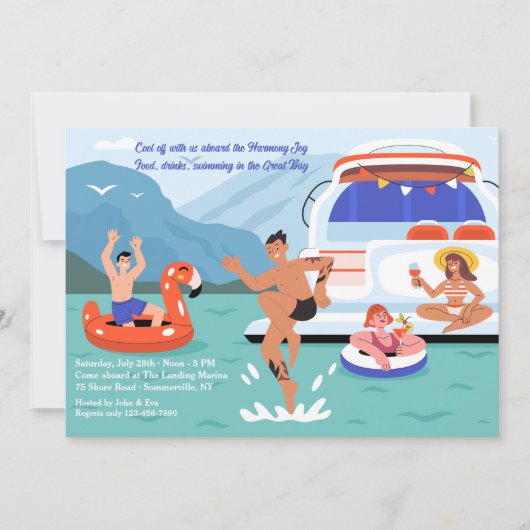 Invitation Fête en Yacht (Devant)