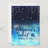 Invitation Fête Enchantée sous les Étoiles pour un Sweet 16 C (Dos)