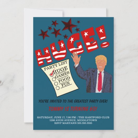 Invitation Fête énorme de Trump la plus grande jamais célébré (Devant)