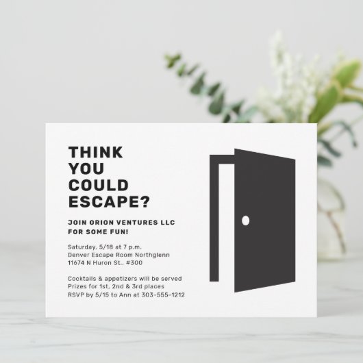 Invitation Fête Escape Room (Debout devant)