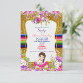 Invitation Fête espagnole Baptême de fille Christening (Debout devant)