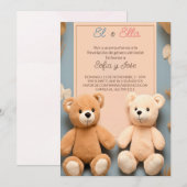 Invitation Fête espagnole Teddy Bear Révélation de genre (Devant / Derrière)