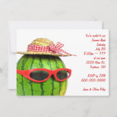 Invitation fête estivale amusante avec pastèque (Devant)