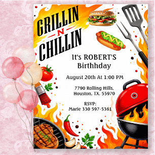 Invitation Fête estivale de barbecue Grillin N Chillin