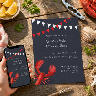 Invitation Fête estivale de cuisson du homard
