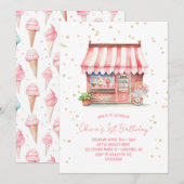 Invitation Fête estivale de glaces (Devant / Derrière)