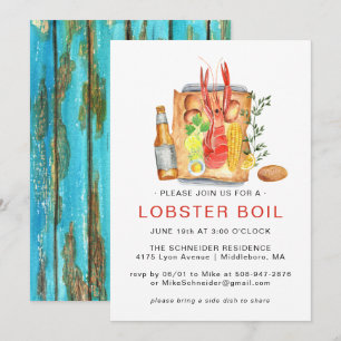 Invitation Fête estivale de homard bouilli   Cuisson de homar