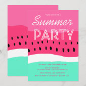 Invitation Fête estivale de pastèque rose pâle (Devant / Derrière)