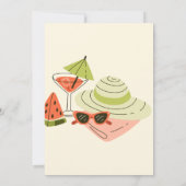 Invitation Fête estivale de pastèque rouge pastèque (Dos)