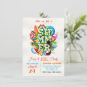 Invitation Fête estivale de piscine et BBQ (Debout devant)