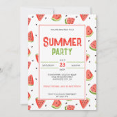 Invitation Fête estivale Red Green Watermelon Slices (Devant)
