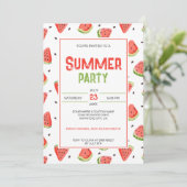 Invitation Fête estivale Red Green Watermelon Slices (Debout devant)