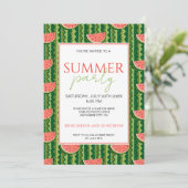 Invitation Fête estivale Red Green Watermelon Slices (Debout devant)