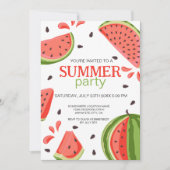 Invitation Fête estivale Red Green Watermelon Slices (Devant)