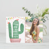 Invitation Fête et fête de graduation amusante Cactus Lets Fi (Debout devant)