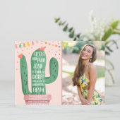 Invitation Fête et fête de graduation amusante Cactus Lets Fi (Debout devant)