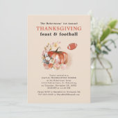 Invitation Fête et Football Thanksgiving Diner Light Peach (Debout devant)