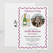 Invitation Fête « Fabuleuse à quarante ans » pour un 40e anni (Devant / Derrière)