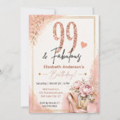 Invitation Fête fabuleuse des 99 ans de Peony et Parfum (Devant)
