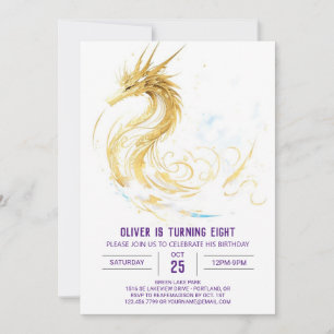 Invitation Fête Fairytale Dragon Anniversaire