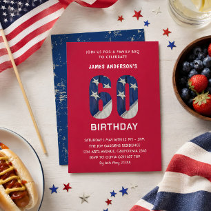 Invitation Fête familiale de barbecue pour 60e anniversaire l