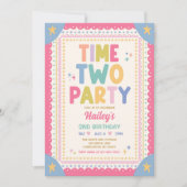 Invitation Fête Fantaisiste Fille Deux Ans (Devant)