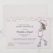 Invitation Fête fantaisiste pour la future maman et son bébé (Devant / Derrière)