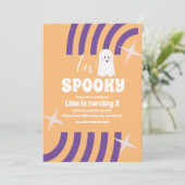 Invitation Fête fantôme Halloween groovy Spooky Two (Debout devant)