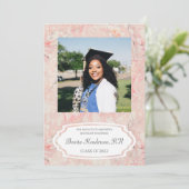 Invitation Fête féminine de marbre rose (Debout devant)